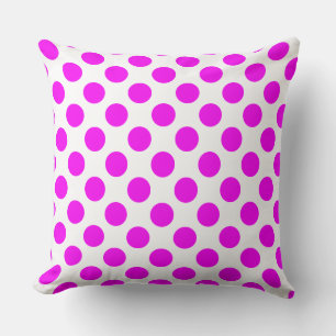 Custom Fuchsia Pink Polka DotThrow Pillow
