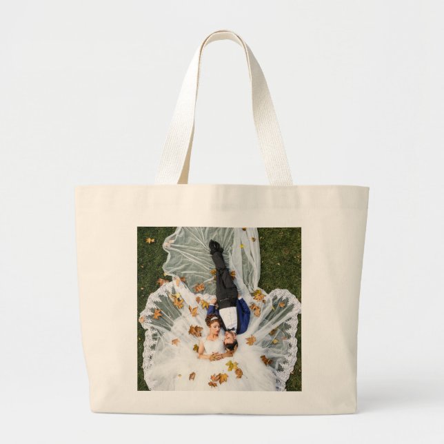 Custom Full Photo Modern Create Your Own Large Tote Bag (Front)