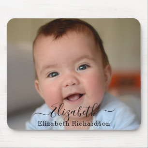 Custom Full Photo Text   Custom Name Minimalist Mouse Pad