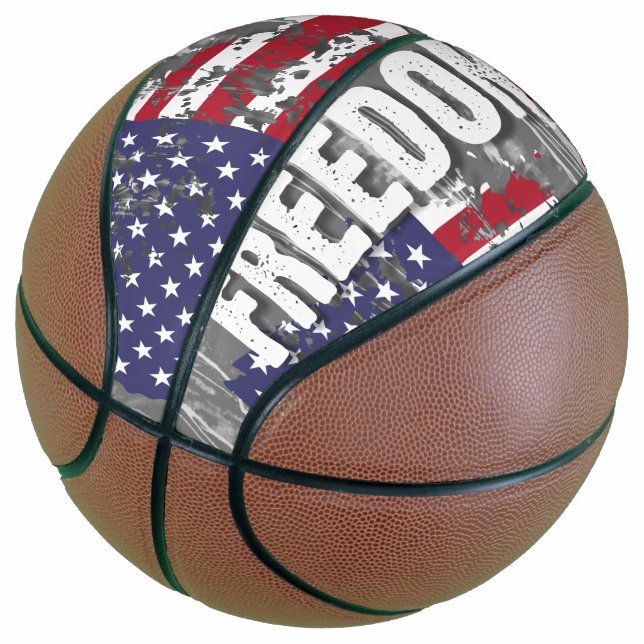 Custom Fullsize Basketball – Freedom Job (Angled)