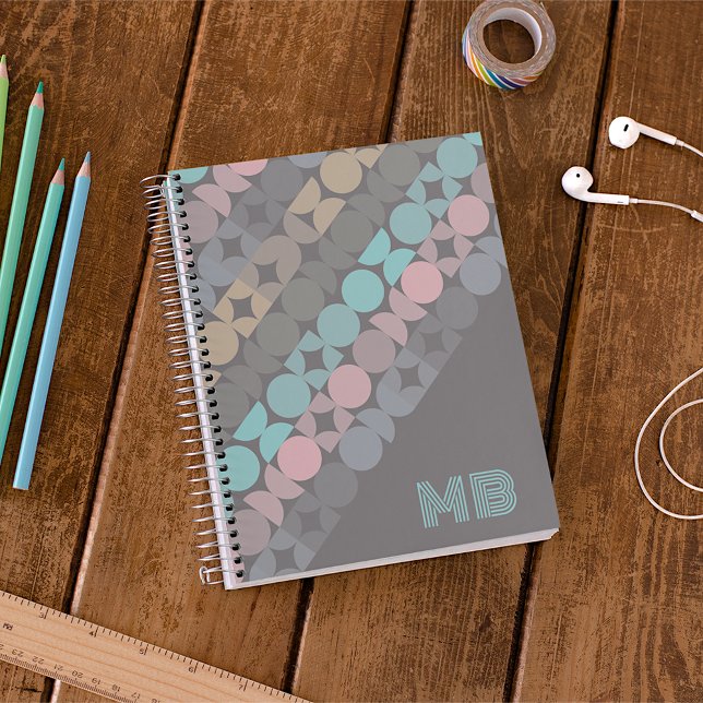 Custom Fun Abstract Circles Squares Popart Pattern Notebook (Creator Uploaded)