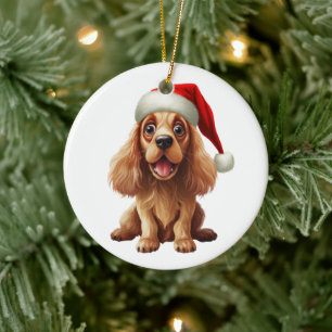 Custom Fun American Cocker Spaniel Dog Ceramic Tree Decoration