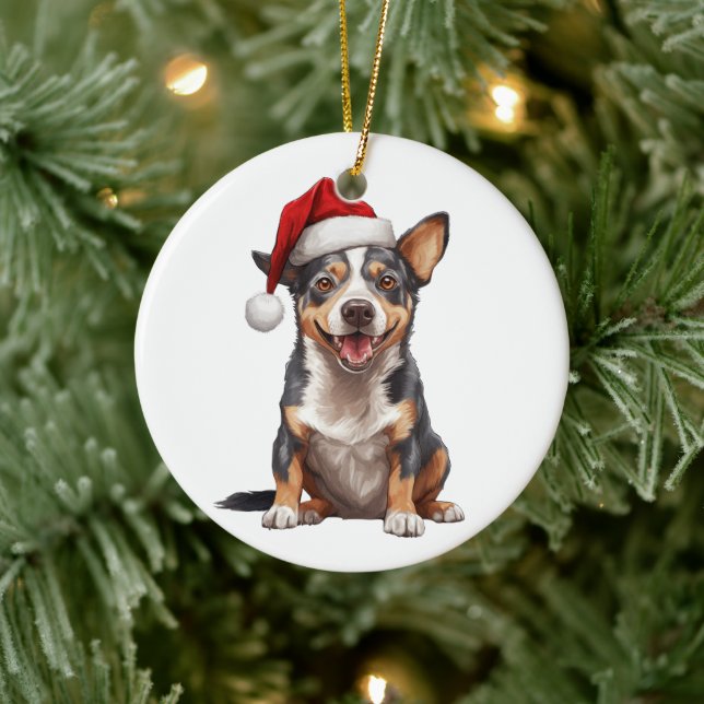 Custom Fun Australian Cattle Dog Christmas Dog Ceramic Tree Decoration (Tree)