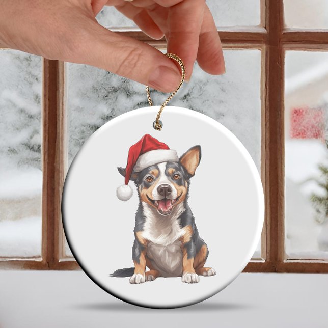 Custom Fun Australian Cattle Dog Christmas Dog Ceramic Tree Decoration (Creator Uploaded)