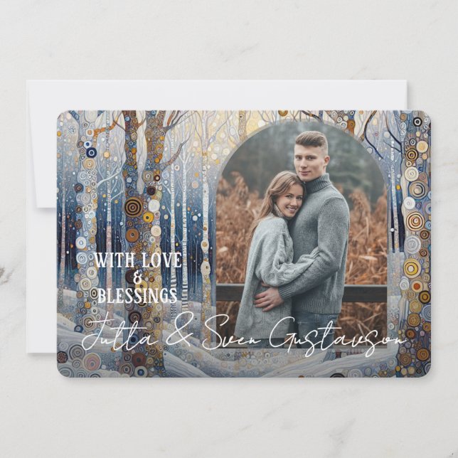 Custom Fun Colourful Abstract Winter Wonderland Ar Holiday Card (Front)