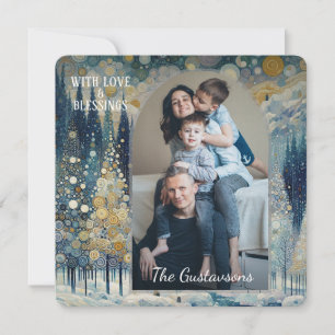 Custom Fun Colourful Abstract Winter Wonderland Ar Holiday Card