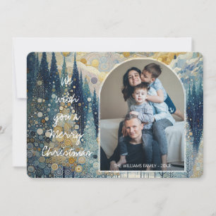Custom Fun Colourful Abstract Winter Wonderland Ar Holiday Card