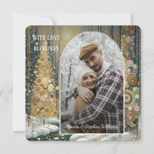 Custom Fun Colourful Abstract Winter Wonderland Ar Holiday Card