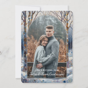 Custom Fun Colourful Abstract Winter Wonderland Ar Holiday Card