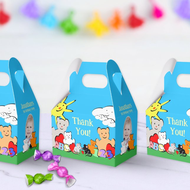 Custom Fun Cute Animals Birthday Party Favour Box (Creator Uploaded)