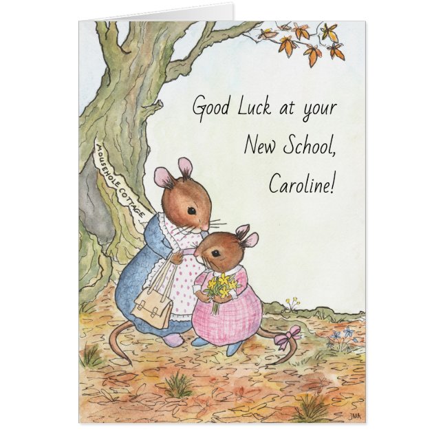Custom Fun Cute Mouse Good Luck New School (Front)