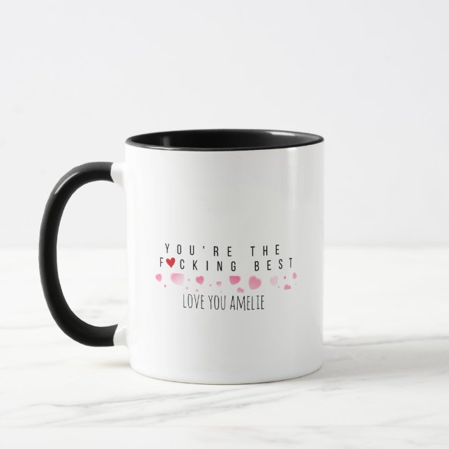 Custom Fun Cute You're the BEST Rose Mug (Left)