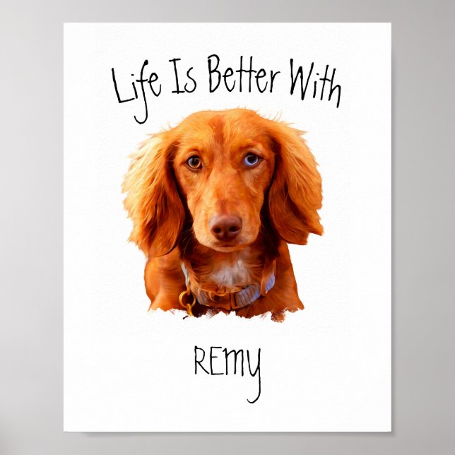 Custom Fun Dachshund Wall Art Poster  (Front)