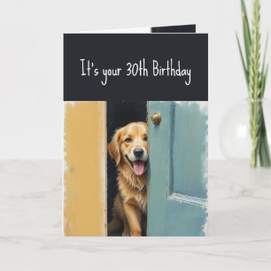 Custom Fun Dog 30 or other Year Birthday Card