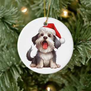 Custom Fun Havanese Christmas Dog Ceramic Tree Decoration