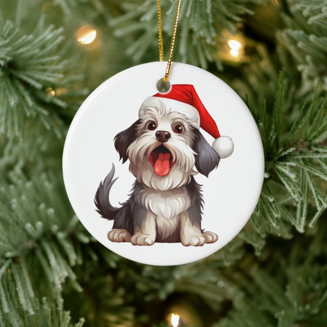 Custom Fun Havanese Christmas Dog Ceramic Tree Decoration (Tree)