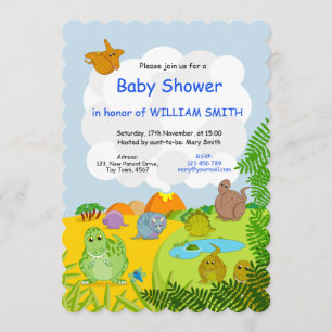 CUSTOM, fun Jurassic cute dinosaur cartoon design: Invitation