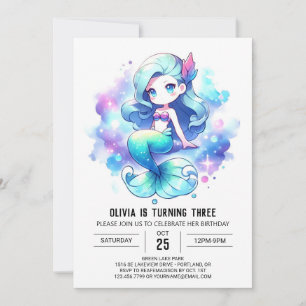 Custom Fun Mermaid Birthday Invitation