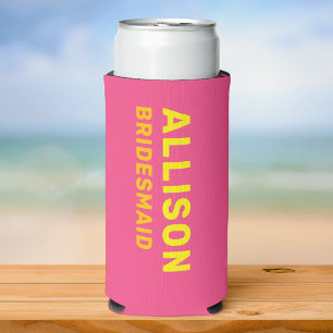 Custom Fun Modern Bachelorette Summer Beach Trip Seltzer Can Cooler