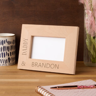 Custom Fun Personalised Photo Of Dad With Child Etched Frames