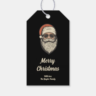 Custom Fun Retro Vintage Sunglasses Santa Holiday Gift Tags
