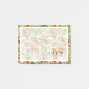 Custom Fun Tropical Pineapple Fruit Floral Pattern Post-it Notes