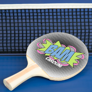 Custom Fun Vintage Comic Book Pop Art Style BAM Ping Pong Paddle