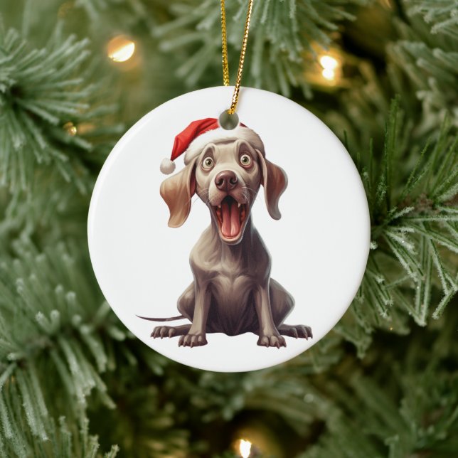 Custom Fun Weimaraner Dog Ceramic Tree Decoration (Tree)