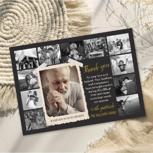 Custom Funeral Favour Card, Photo Collage Memorial Thank You Card