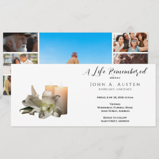 Custom Funeral Invitation Card - Flat Card
