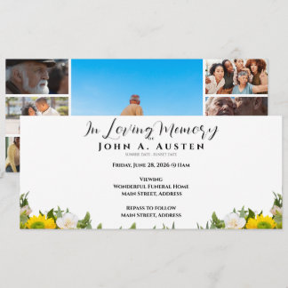 Custom Funeral Invitation Card - Flat Card
