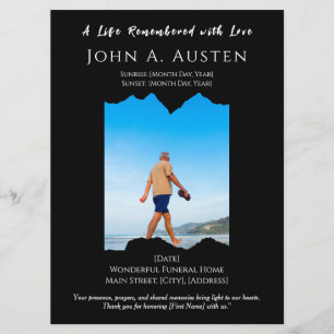 Custom Funeral Program Double-Sided Memorial Card