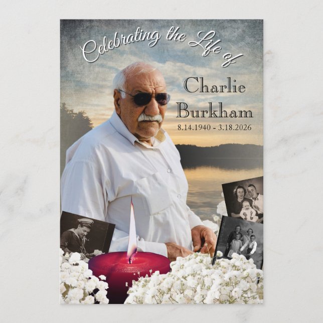 Custom Funeral Program memorial Service Obituary (Front)