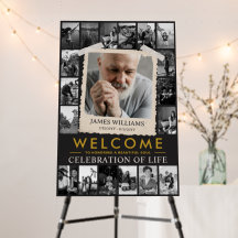 Custom Funeral Sign, Photo Collage Memorial