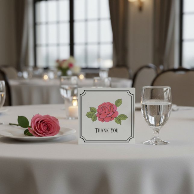 Custom Funeral Thank You Card with Rose Flower (Creator Uploaded)