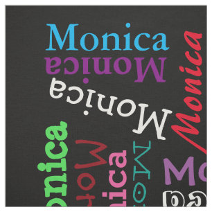 Custom Funky Fun Cute Colorful Name Pattern Fabric