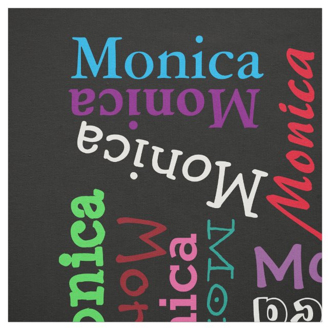 Custom Funky Fun Cute Colourful Name Pattern Fabric (Swatch)
