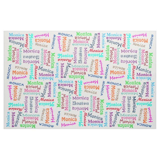 Custom Funky Fun Cute Colourful Name Pattern Fabric (Yard)