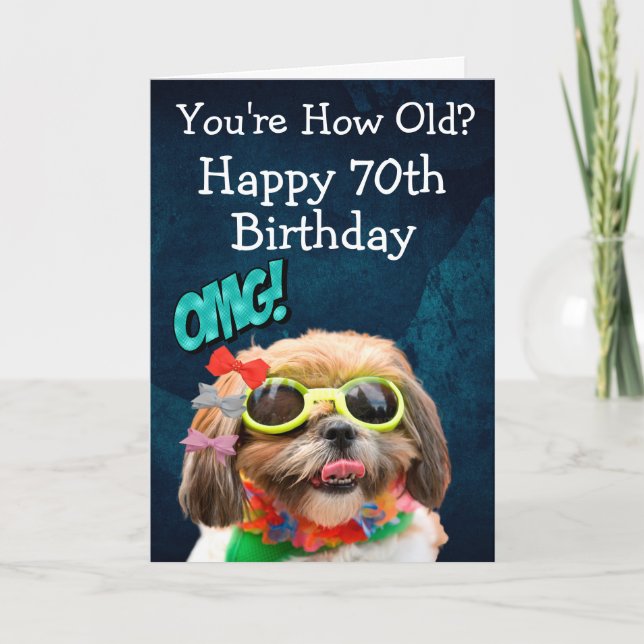 Custom funny 70th birthday from the dog  card (Front)