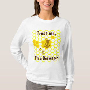 Custom Funny Beekeeper Honeycomb Art Tee