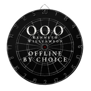 Custom Funny Black White OOO Minimalist Simple Men Dartboard