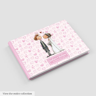 Custom Funny Cartoon Wedding Couple Guestbook