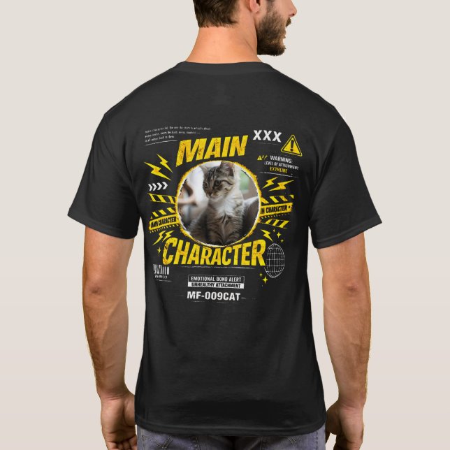 Custom Funny Cat Lover Attachment Gift  T-Shirt (Back)