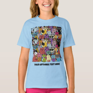 Custom Funny Cats Illustration T-Shirt