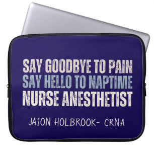 Custom Funny CRNA Nurse Anaesthetist Grad Gift Laptop Sleeve