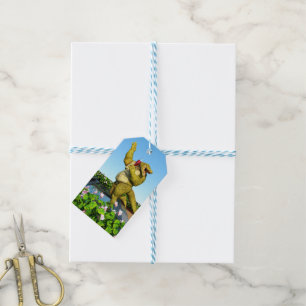 Custom Funny Crocodile Champagne Pool Party Art Gift Tags