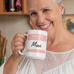 Custom Funny Cute Hello! My Name Is Mum Or Dad Coffee Mug<br><div class="desc">Unique, trendy, fashionable, decorative and cool mug for coffee, tea, milk or juice. With beautiful contemporary image of blush pink and white coloured "Hello! My Name Is Dad" name tag, which can be customised or personalised with Mum or a short name or other word of your choice. This funny, modern...</div>