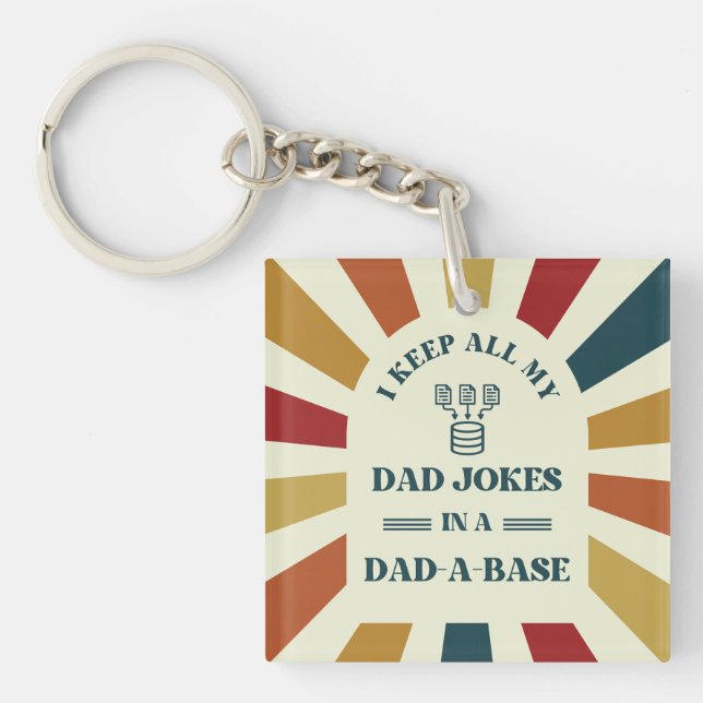 Custom Funny Dad Jokes Fathers day gift for dad Key Ring (Front)