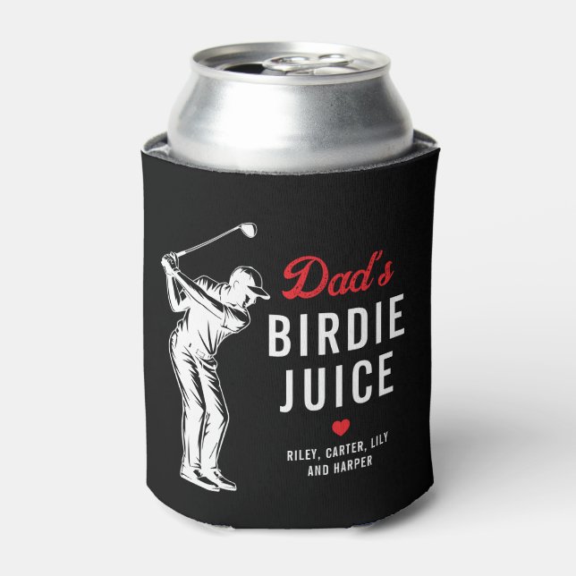 Custom Funny Dad’s Birdie Juice Golf Can Cooler (Can Front)