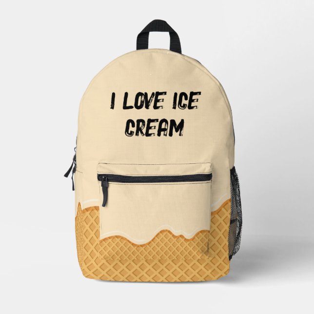 Custom funny design ice cream Vanilla Girl Printed Backpack (Front)